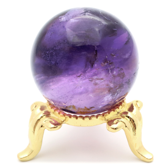アメジスト 紫水晶 丸玉 ブラジル バイーア州産 直径約28mm 台座付き 1点もの スフィア 2月 誕生石 置き物
