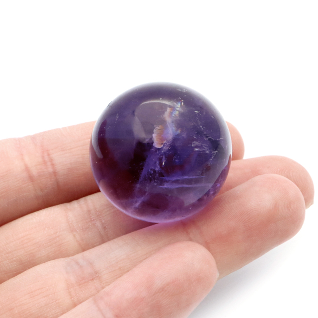 アメジスト 紫水晶 丸玉 ブラジル バイーア州産 直径約28mm 台座付き 1点もの スフィア 2月 誕生石 置き物