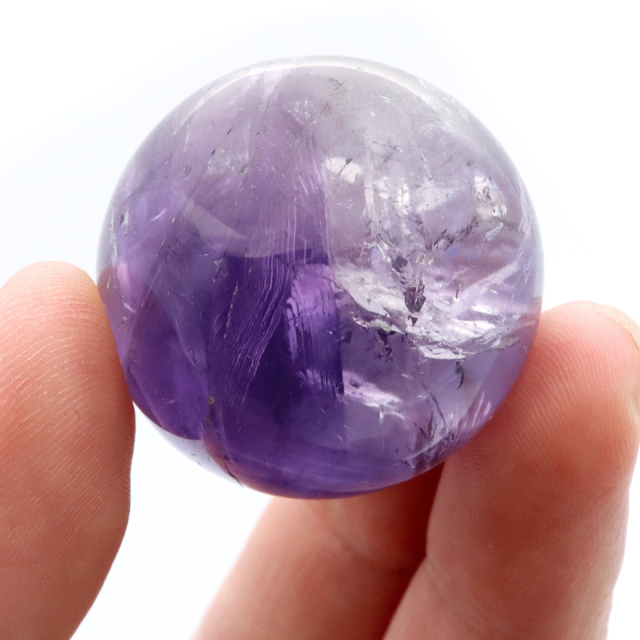 アメジスト 紫水晶 丸玉 ブラジル バイーア州産 直径約31mm 台座付き 1点もの スフィア 2月 誕生石 置き物
