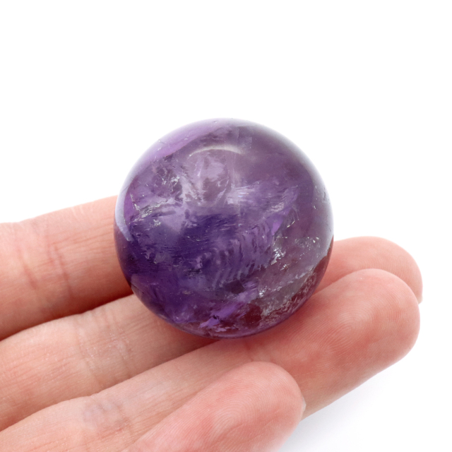 アメジスト 紫水晶 丸玉 ブラジル バイーア州産 直径約31mm 台座付き 1点もの スフィア 2月 誕生石 置き物