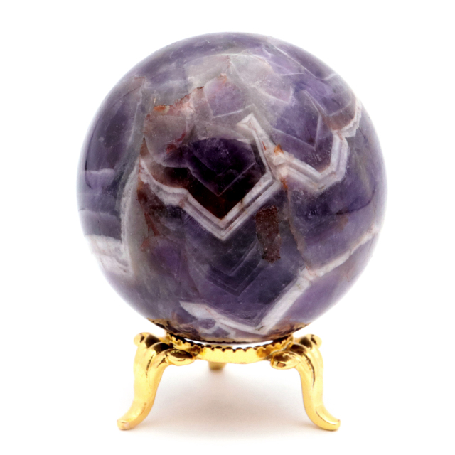シェブロン アメジスト 丸玉 台座付き ブラジル産 1点もの ヒーリング スフィア 2月 誕生石 Amethyst