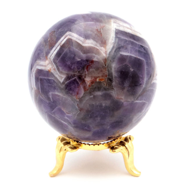 シェブロン アメジスト 丸玉 台座付き ブラジル産 1点もの ヒーリング スフィア 2月 誕生石 Amethyst