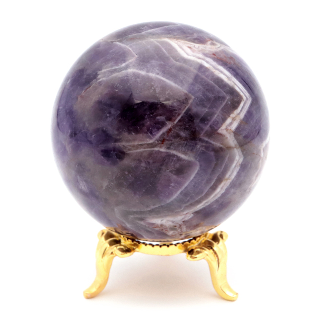 シェブロン アメジスト 丸玉 台座付き ブラジル産 1点もの ヒーリング スフィア 2月 誕生石 Amethyst