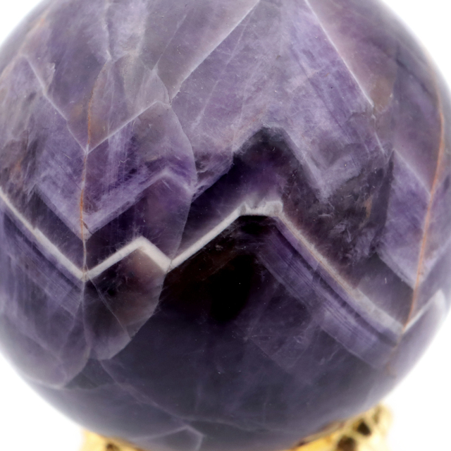 シェブロン アメジスト 丸玉 台座付き ブラジル産 1点もの ヒーリング スフィア 2月 誕生石 Amethyst