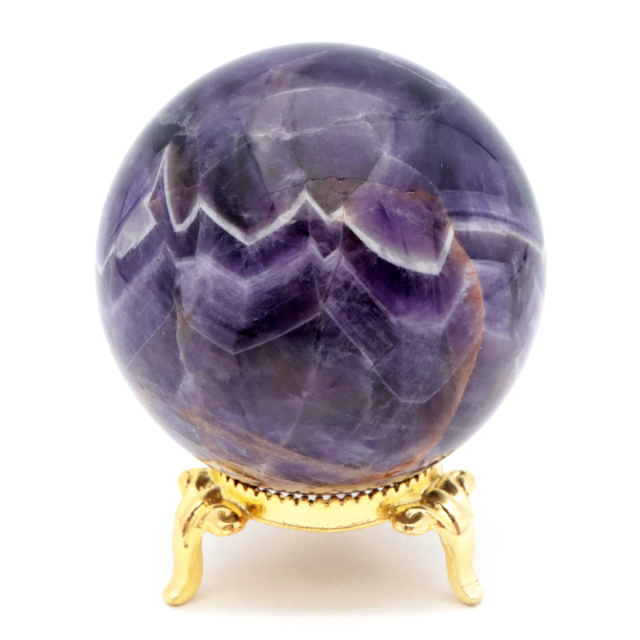 シェブロン アメジスト 丸玉 台座付き ブラジル産 1点もの ヒーリング スフィア 2月 誕生石 Amethyst