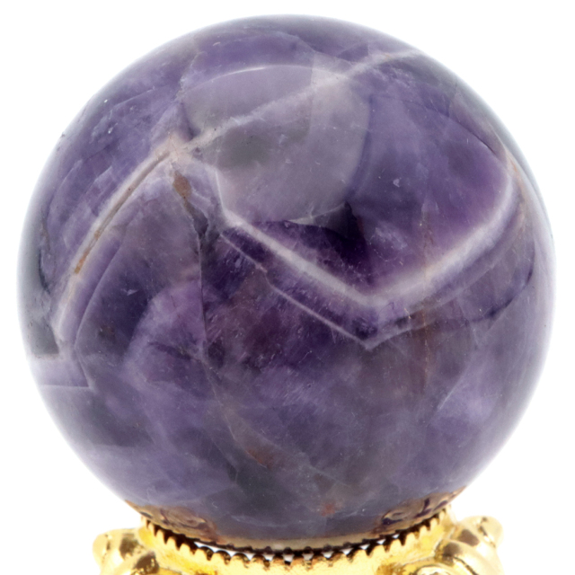シェブロン アメジスト 丸玉 台座付き ブラジル産 1点もの ヒーリング スフィア 2月 誕生石 Amethyst