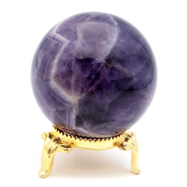 シェブロン アメジスト 丸玉 台座付き ブラジル産 1点もの ヒーリング スフィア 2月 誕生石 Amethyst
