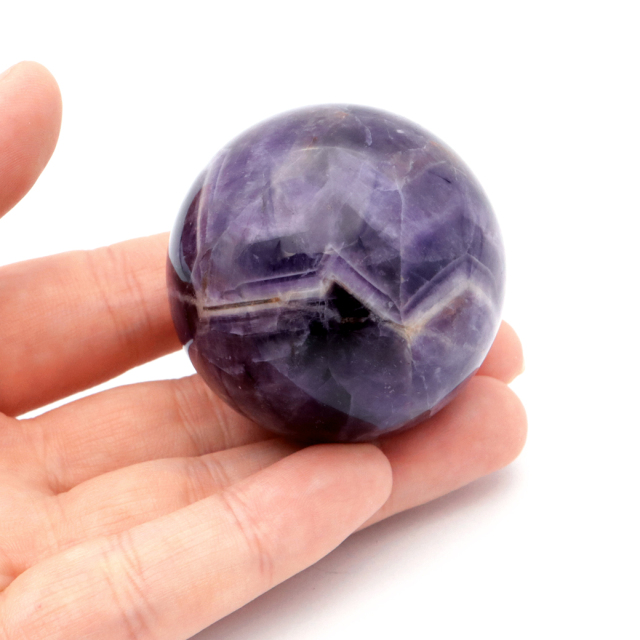 シェブロン アメジスト 丸玉 台座付き ブラジル産 1点もの ヒーリング スフィア 2月 誕生石 Amethyst