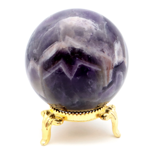 シェブロン アメジスト 丸玉 台座付き ブラジル産 1点もの ヒーリング スフィア 2月 誕生石 Amethyst