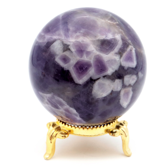 シェブロン アメジスト 丸玉 台座付き ブラジル産 1点もの ヒーリング スフィア 2月 誕生石 Amethyst