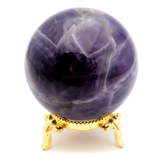 シェブロン アメジスト 丸玉 台座付き ブラジル産 1点もの ヒーリング スフィア 2月 誕生石 Amethyst