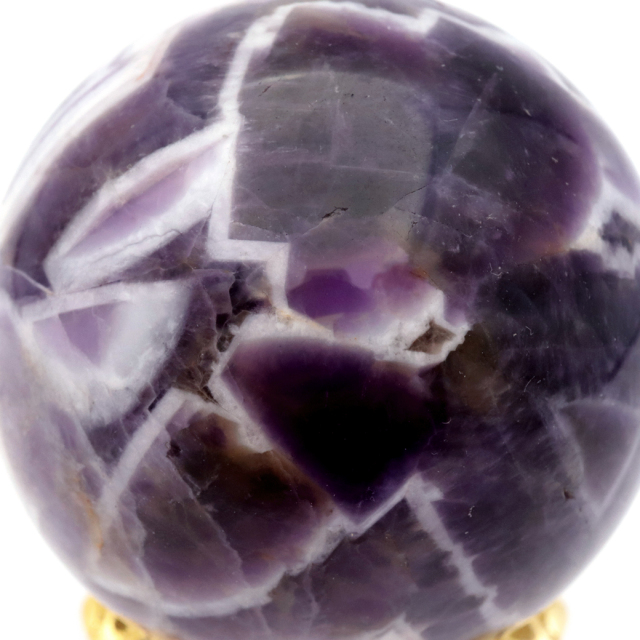 シェブロン アメジスト 丸玉 台座付き ブラジル産 1点もの ヒーリング スフィア 2月 誕生石 Amethyst