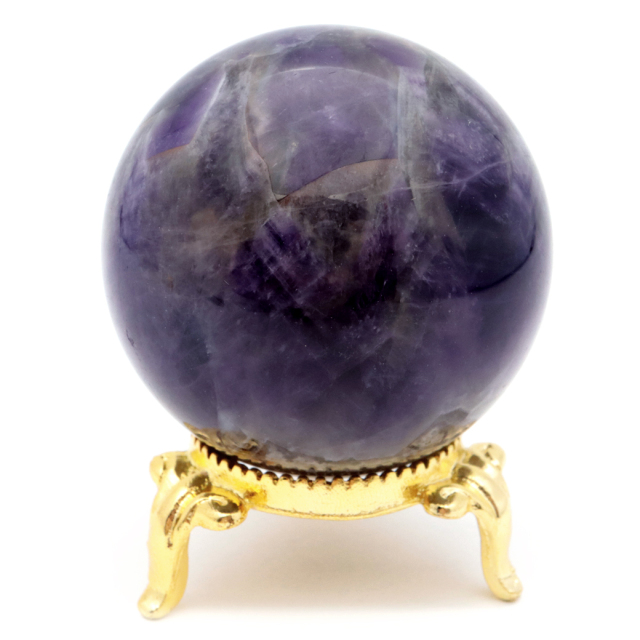 シェブロン アメジスト 丸玉 台座付き ブラジル産 1点もの ヒーリング スフィア 2月 誕生石 Amethyst
