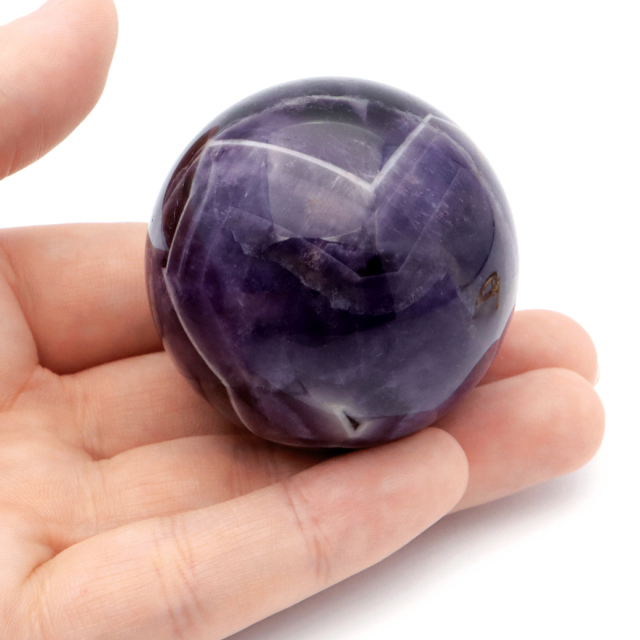 シェブロン アメジスト 丸玉 AA 台座付き ブラジル産 1点もの ヒーリング スフィア 2月 誕生石 Amethyst