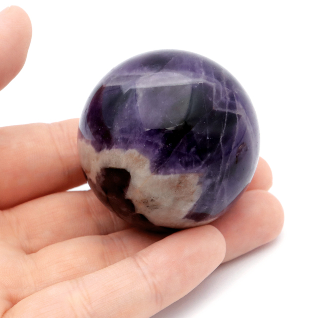 シェブロン アメジスト 丸玉 AA 台座付き ブラジル産 1点もの ヒーリング スフィア 2月 誕生石 Amethyst