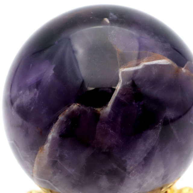 シェブロン アメジスト 丸玉 AA 台座付き ブラジル産 1点もの ヒーリング スフィア 2月 誕生石 Amethyst