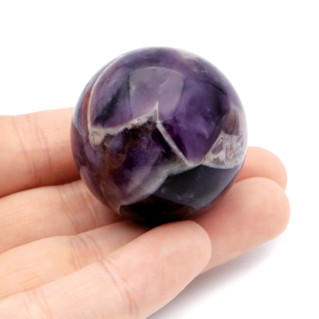 シェブロン アメジスト 丸玉 AA 台座付き ブラジル産 1点もの ヒーリング スフィア 2月 誕生石 Amethyst
