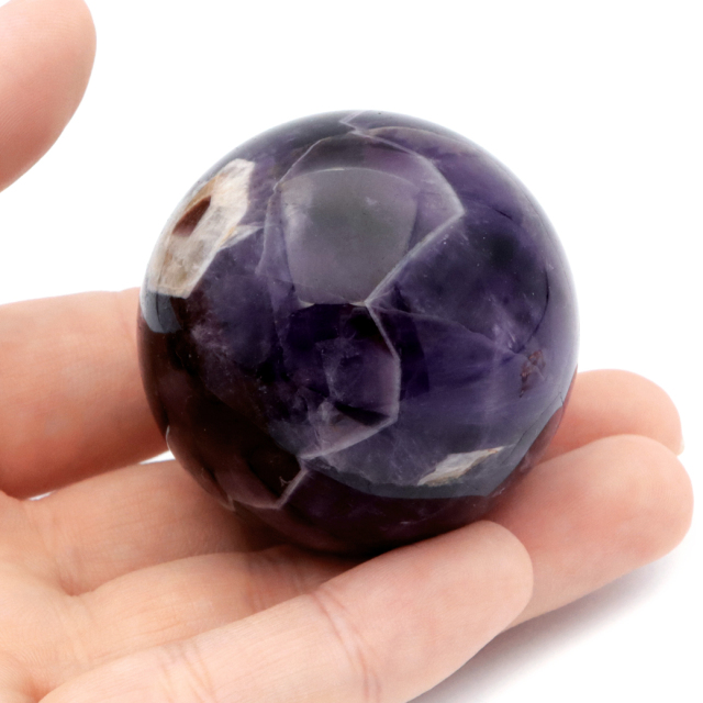 シェブロン アメジスト 丸玉 AA 台座付き ブラジル産 1点もの ヒーリング スフィア 2月 誕生石 Amethyst