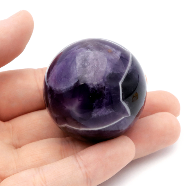 シェブロン アメジスト 丸玉 AA 台座付き ブラジル産 1点もの ヒーリング スフィア 2月 誕生石 Amethyst