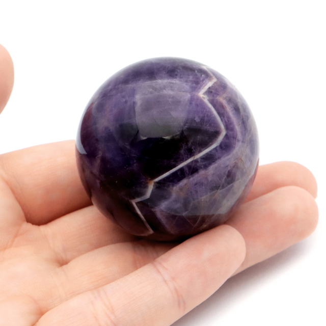 シェブロン アメジスト 丸玉 AA 台座付き ブラジル産 1点もの ヒーリング スフィア 2月 誕生石 Amethyst