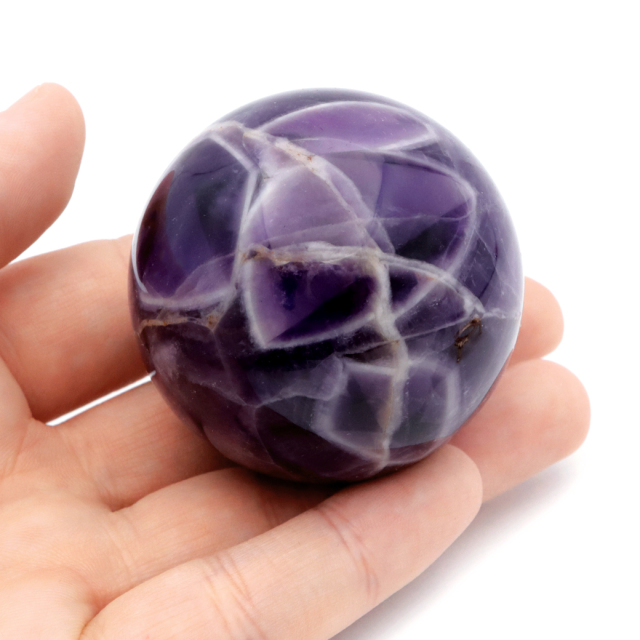 シェブロン アメジスト 丸玉 AA 台座付き ブラジル産 1点もの ヒーリング スフィア 2月 誕生石 Amethyst