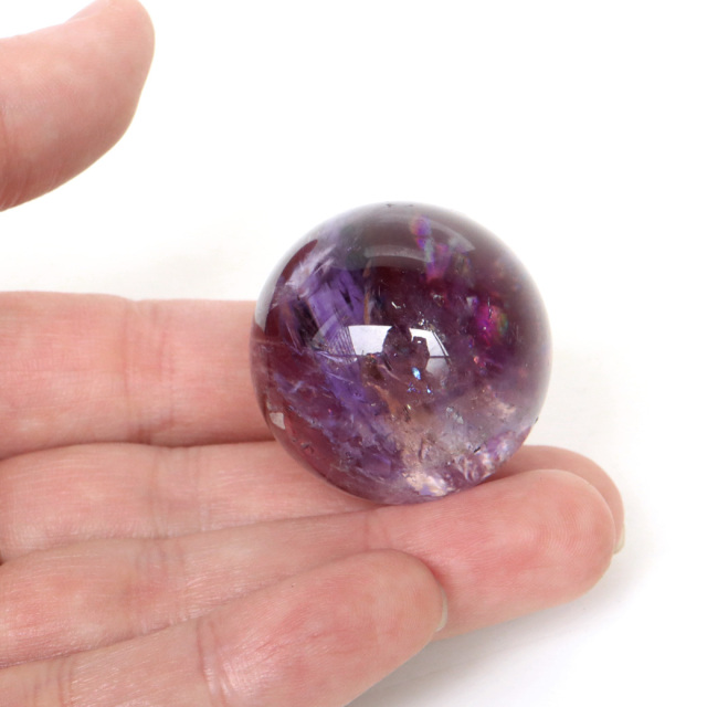 アメトリン 紫黄水晶 丸玉 ブラジル バイーア州産 虹入り レインボー 直径約33mm 台座付き 1点もの アメジスト