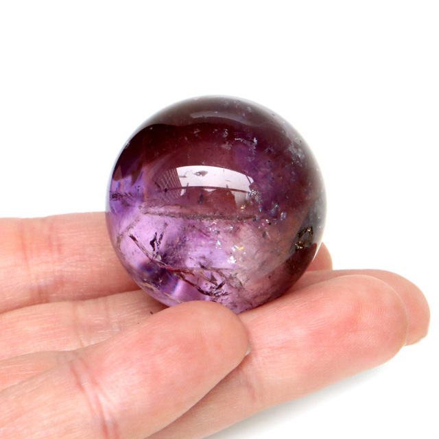アメトリン 紫黄水晶 丸玉 ブラジル バイーア州産 虹入り レインボー 直径約33mm 台座付き 1点もの アメジスト