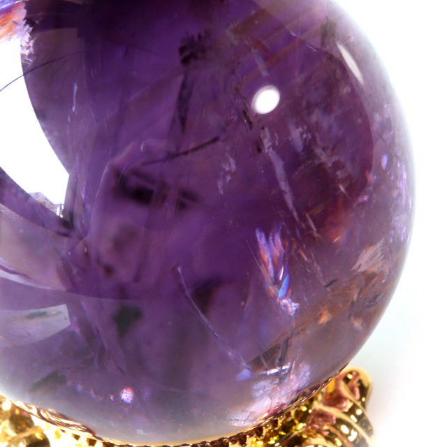 水晶　ゴールデンヒーラー　共生　ブラジル　虹　スタンド付き クリスタルスカル/ブラジル水晶/虹入り（V155）