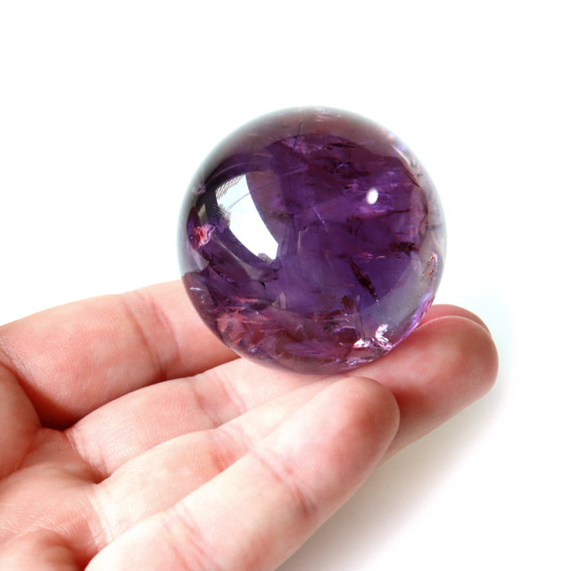 アメジスト 紫水晶 丸玉 虹入り レインボー ブラジル バイーア州