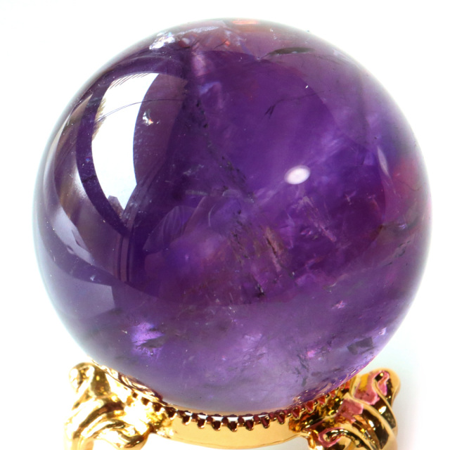 アメジスト 紫水晶 丸玉 虹入り レインボー ブラジル バイーア州