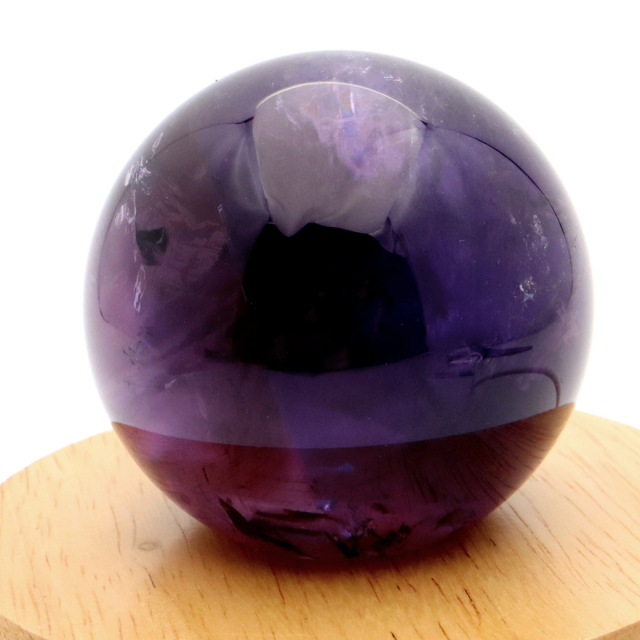 アメジスト 紫水晶 丸玉 ブラジル バイーア州産 直径約64mm LEDライト 台座付き 1点もの スフィア 2月 誕生石 置き物
