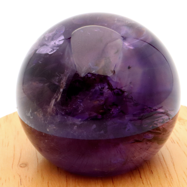 アメジスト 紫水晶 丸玉 ブラジル バイーア州産 直径約54mm LEDライト 台座付き 1点もの スフィア 2月 誕生石 置き物