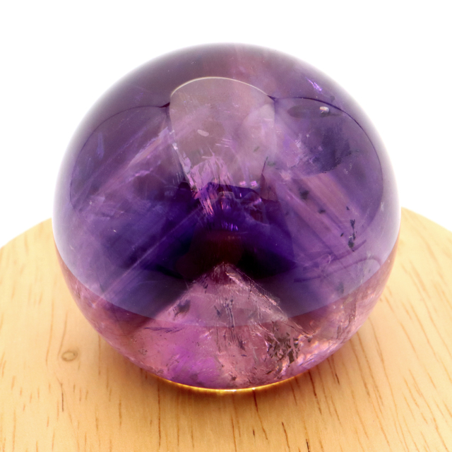 アメジスト 紫水晶 丸玉 ブラジル バイーア州産 直径約54mm LEDライト 台座付き 1点もの スフィア 2月 誕生石 置き物
