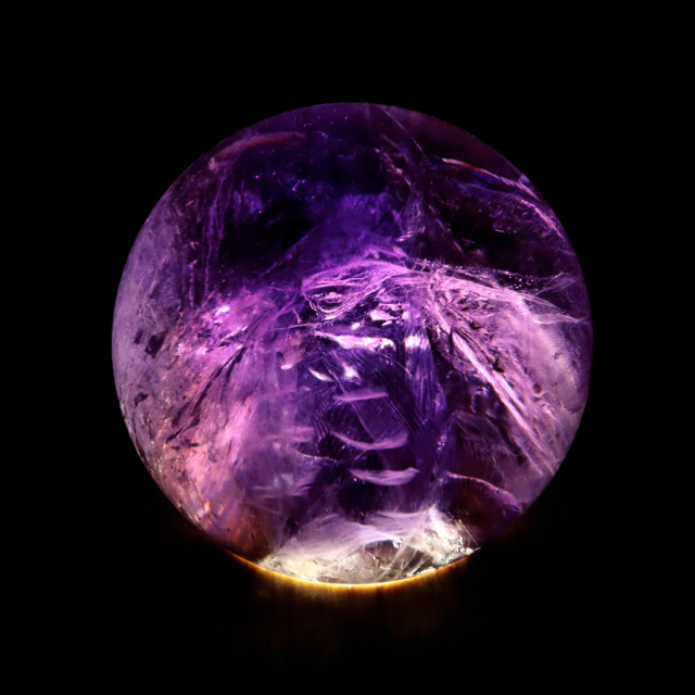 アメジスト 紫水晶 丸玉 ブラジル バイーア州産 直径約54mm LEDライト 台座付き 1点もの スフィア 2月 誕生石 置き物