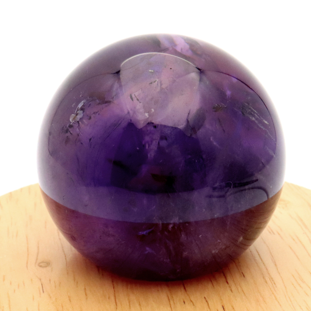アメジスト 紫水晶 丸玉 ブラジル バイーア州産 直径約54mm LEDライト 台座付き 1点もの スフィア 2月 誕生石 置き物