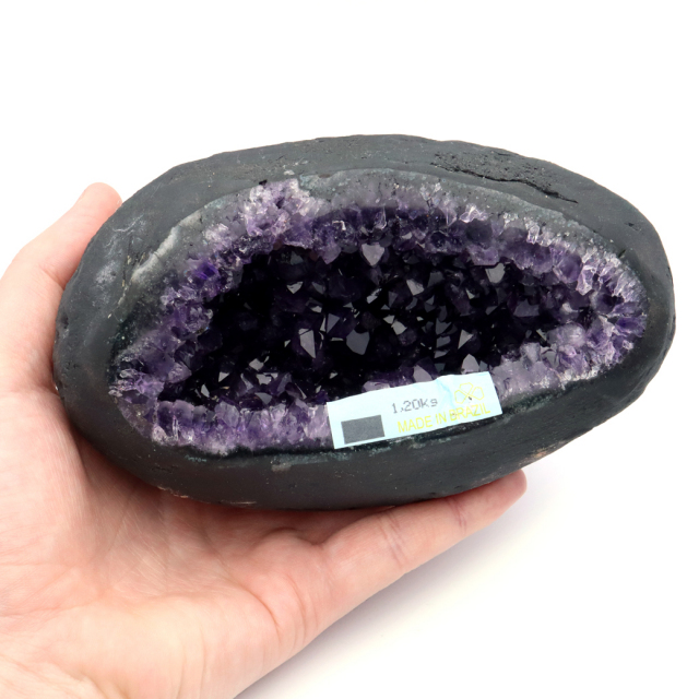 アメジスト ドーム 約1.2kg 小型 卓上サイズ 紫水晶 ジオード 晶洞 天然石 ウルグアイ産 1点物 台座付き 濃紫