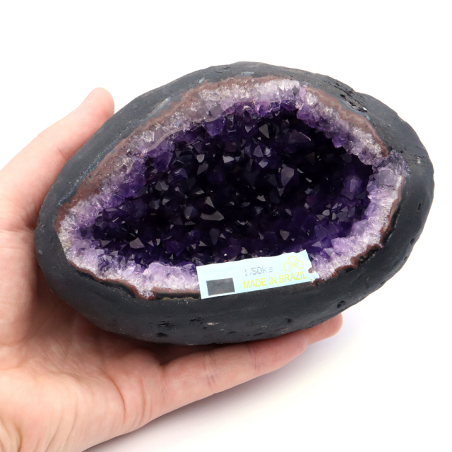 アメジスト ドーム 約1.5kg 小型 卓上サイズ 紫水晶 ジオード 晶洞 天然石 ウルグアイ産 1点物 台座付き 濃紫