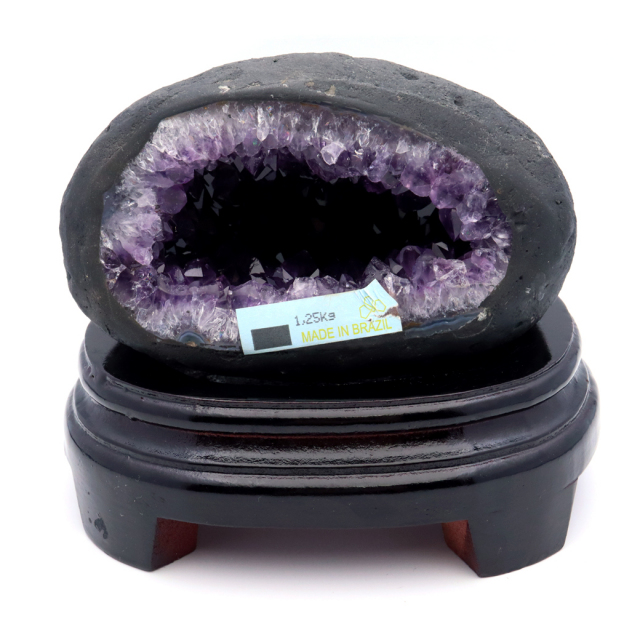 アメジスト ドーム 約1.25kg 小型 卓上サイズ 紫水晶 ジオード 晶洞 天然石 ウルグアイ産 1点物 台座付き 濃紫
