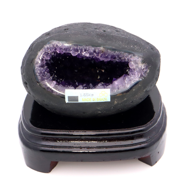 アメジスト ドーム 約1.55kg 小型 卓上サイズ 紫水晶 ジオード 晶洞 天然石 ウルグアイ産 1点物 台座付き 濃紫