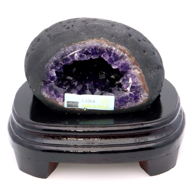アメジスト ドーム 約1.1kg 小型 卓上サイズ 紫水晶 ジオード 晶洞 天然石 ウルグアイ産 1点物 台座付き 濃紫