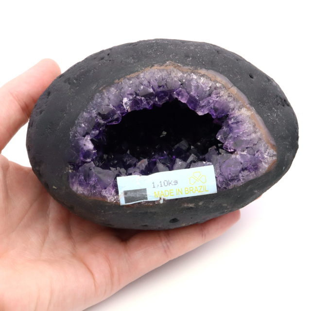 アメジスト ドーム 約1.1kg 小型 卓上サイズ 紫水晶 ジオード 晶洞 天然石 ウルグアイ産 1点物 台座付き 濃紫