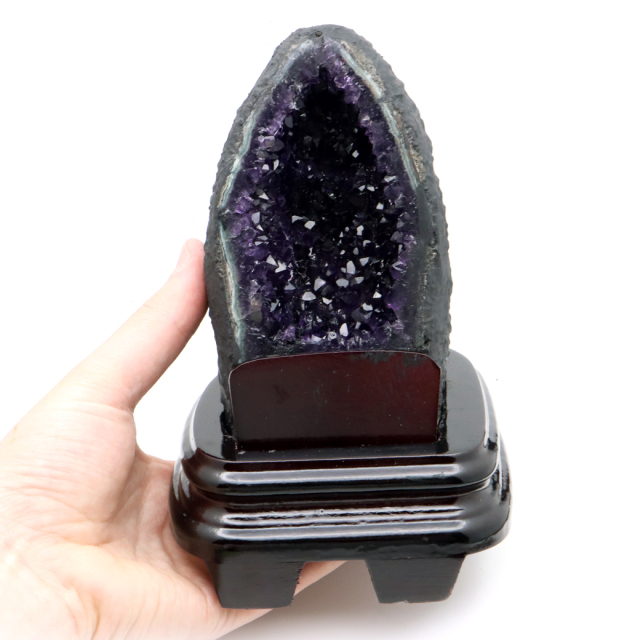 アメジスト ドーム 約1.1kg 紫水晶 ジオード 晶洞 天然石 ウルグアイ産 1点物 台座付き 濃紫