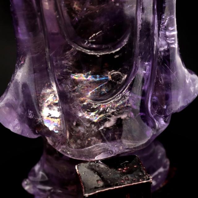 アメジスト 観音様 置き物 171g ブラジル バイーア州産 アメトリン 紫水晶 彫刻 彫り物 ヒーリング 天然石 1点もの