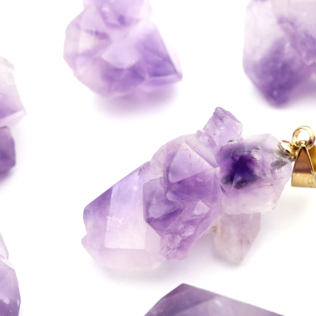 シリウス アメジスト ペンダント 天然石 ネックレス ケニア産 2月 誕生石 紫水晶 Amethyst エレスチャル ポイント