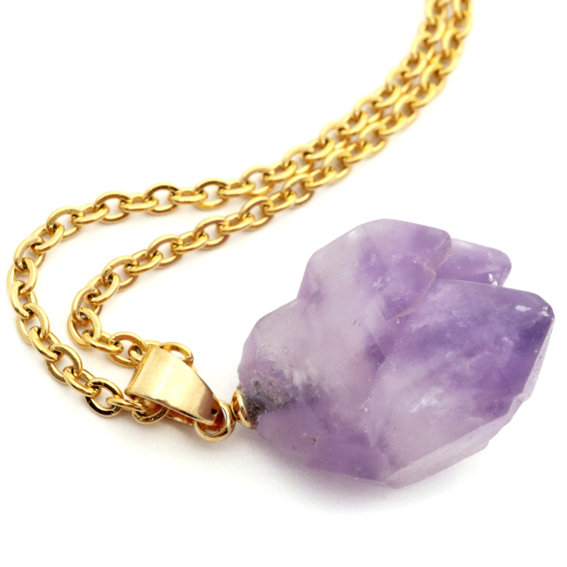 シリウス アメジスト ペンダント 天然石 ネックレス ケニア産 2月 誕生石 紫水晶 Amethyst エレスチャル ポイント