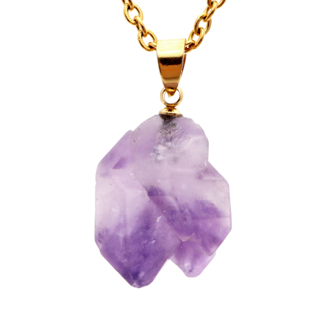 シリウス アメジスト ペンダント 天然石 ネックレス ケニア産 2月 誕生石 紫水晶 Amethyst エレスチャル ポイント