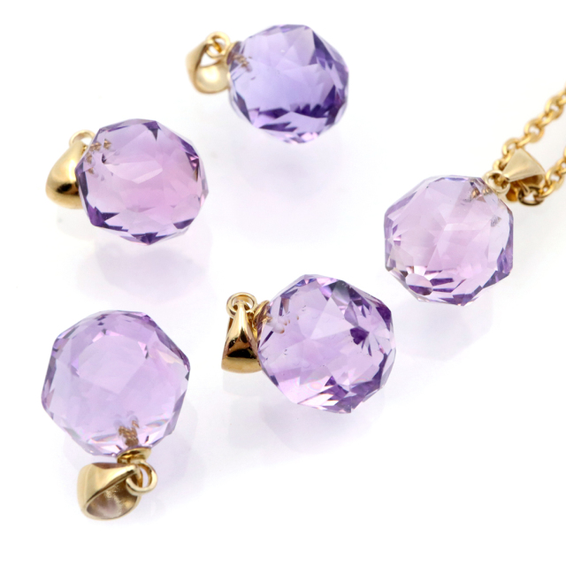 アメジスト ペンダント トップ 紫水晶 天然石 パワーストーン 2月 誕生石 スターカットキラキラ おしゃれ ネックレス