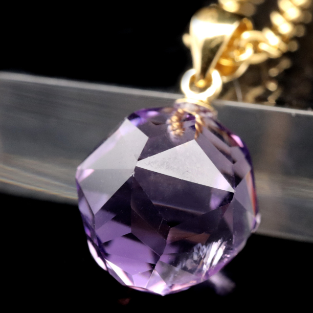 アメジスト ペンダント トップ 紫水晶 天然石 パワーストーン 2月 誕生石 スターカットキラキラ おしゃれ ネックレス