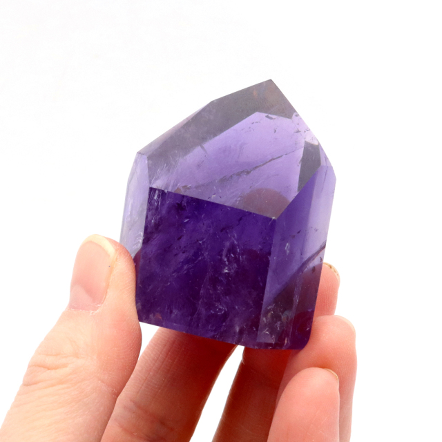 アメジスト 六角柱 ポイント 研磨仕上げ 1点もの ブラジル バイーア州産 紫水晶 原石 置き物 浄化 2月 誕生石 卓上サイズ