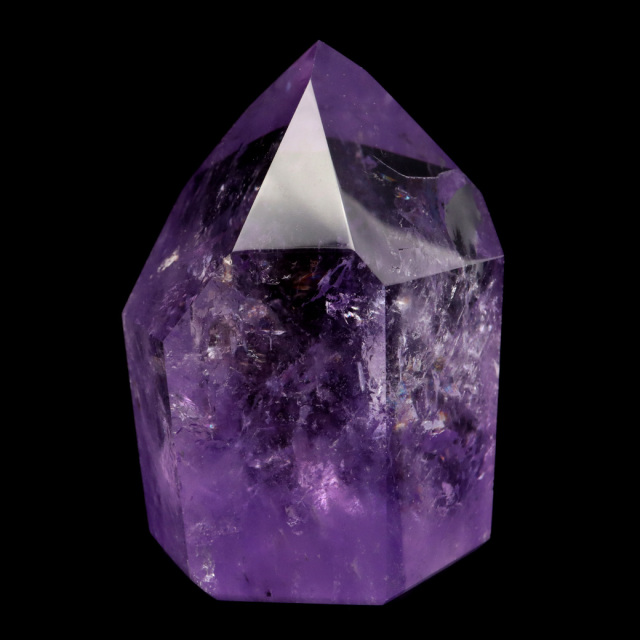 アメジスト 六角柱 ポイント 1点もの ボリビア産 AAA 虹入り レインボー 紫水晶 原石 置き物 浄化 2月 誕生石 卓上サイズ Amethyst